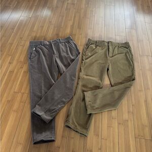 Men's Corduroy Pants in mustard and Brown